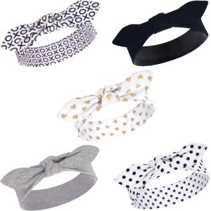 imageHudson Baby Cotton and Synthetic Headbands Size 024 MonthsBlack Gold Heart