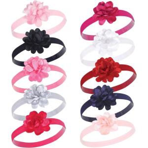 imageHudson Baby Cotton and Synthetic Headbands Size 024 MonthsSatin Pink Black