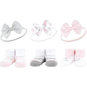 imageHudson Baby Girls Headband and Socks GiftsetBasic Pink Floral