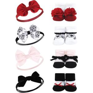 imageHudson Baby Girls Headband and Socks GiftsetBlack Toile