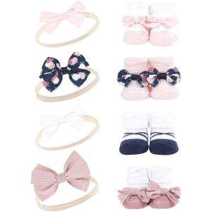 imageHudson Baby Girls Headband and Socks GiftsetBlue Blush Floral