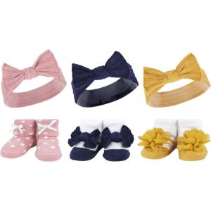 imageHudson Baby Girls Headband and Socks GiftsetBlush Navy
