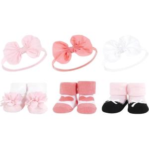 imageHudson Baby Girls Headband and Socks GiftsetBlush White
