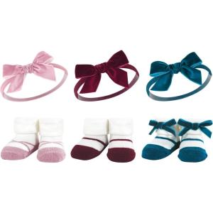 imageHudson Baby Girls Headband and Socks GiftsetBurgundy Pink Teal