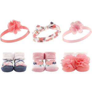 imageHudson Baby Girls Headband and Socks GiftsetCoral Floral