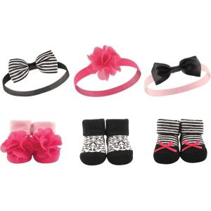 imageHudson Baby Girls Headband and Socks GiftsetDamask
