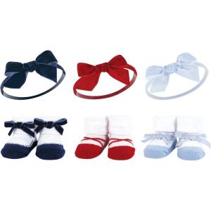 imageHudson Baby Girls Headband and Socks GiftsetDark Red Blue