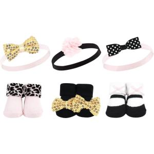 imageHudson Baby Girls Headband and Socks GiftsetGold Sequin