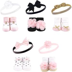 imageHudson Baby Girls Headband and Socks GiftsetGold Unicorn 10pack