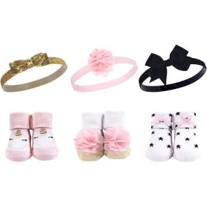 imageHudson Baby Girls Headband and Socks GiftsetGold Unicorn Stars