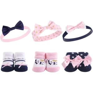 imageHudson Baby Girls Headband and Socks GiftsetNavy Love
