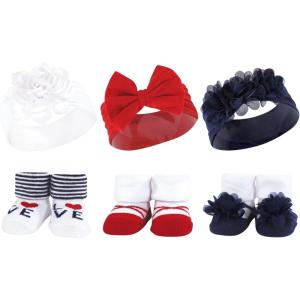 imageHudson Baby Girls Headband and Socks GiftsetNavy Red