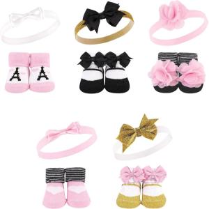 imageHudson Baby Girls Headband and Socks GiftsetParis 10pack