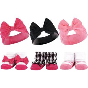 imageHudson Baby Girls Headband and Socks GiftsetPink Black
