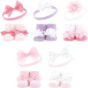 imageHudson Baby Girls Headband and Socks GiftsetPink Lilac