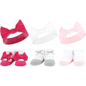 imageHudson Baby Girls Headband and Socks GiftsetPink White