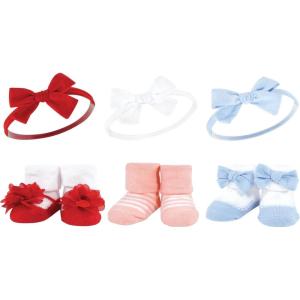 imageHudson Baby Girls Headband and Socks GiftsetRed Blue
