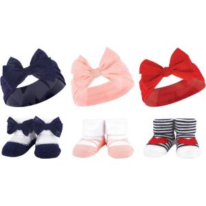 imageHudson Baby Girls Headband and Socks GiftsetRed Blue Bows