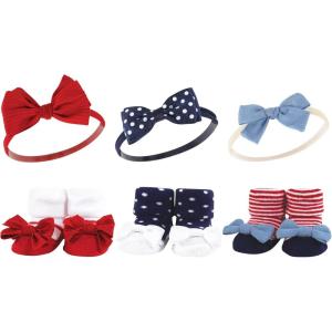 imageHudson Baby Girls Headband and Socks GiftsetRed Chambray