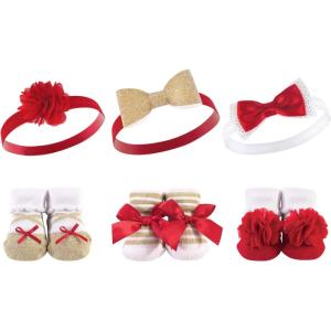 imageHudson Baby Girls Headband and Socks GiftsetRed Gold