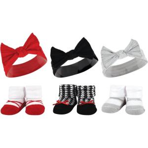 imageHudson Baby Girls Headband and Socks GiftsetRed Houndstooth Bows