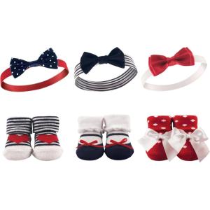 imageHudson Baby Girls Headband and Socks GiftsetRed Navy