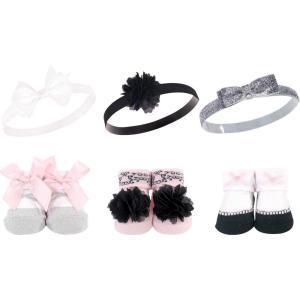 imageHudson Baby Girls Headband and Socks GiftsetSilver Ballet 6pack