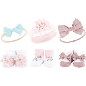imageHudson Baby Girls Headband and Socks GiftsetSoft Floral