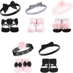 imageHudson Baby Girls Headband and Socks GiftsetSwan 10pack