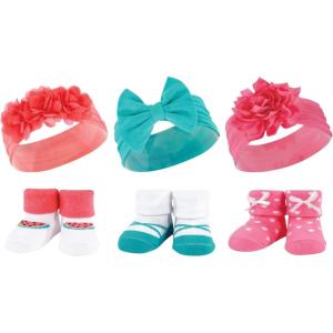 imageHudson Baby Girls Headband and Socks GiftsetTeal Coral