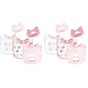 imageHudson Baby Unisex Baby Cotton Bib and Headband or Caps Set Happy Easter One Size Pack of 2