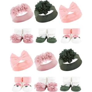 imageHudson Baby Unisex Baby Long Sleeve Plush Faux Fur Sleeping Bag Wearable BlanketPink Green