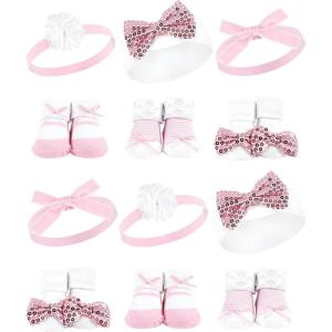 imageHudson Baby Unisex Baby Long Sleeve Plush Faux Fur Sleeping Bag Wearable BlanketPink Sequin