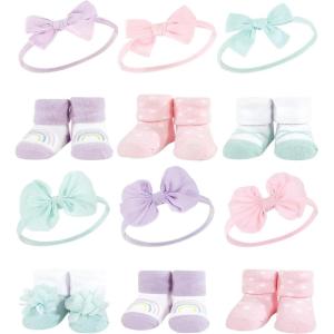 imageHudson Baby Unisex Baby Long Sleeve Plush Faux Fur Sleeping Bag Wearable BlanketPurple Mint Rainbow Purple Mint