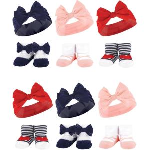 imageHudson Baby Unisex Baby Long Sleeve Plush Faux Fur Sleeping Bag Wearable BlanketRed Blue Bows