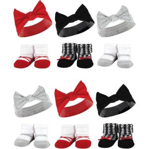 imageHudson Baby Unisex Baby Long Sleeve Plush Faux Fur Sleeping Bag Wearable BlanketRed Houndstooth Bows