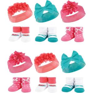 imageHudson Baby Unisex Baby Long Sleeve Plush Faux Fur Sleeping Bag Wearable BlanketTeal Coral