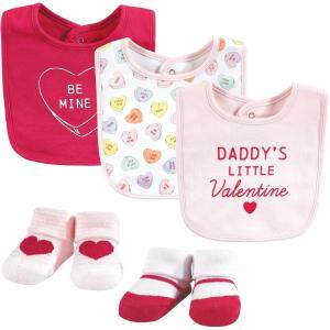 imageHudson Baby Unisex BabyCotton Bib and Sock SetBe Mine Valentine