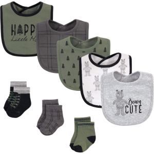 imageHudson Baby Unisex BabyCotton Bib and Sock SetBeary Cute