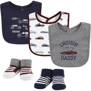 imageHudson Baby Unisex BabyCotton Bib and Sock SetCars