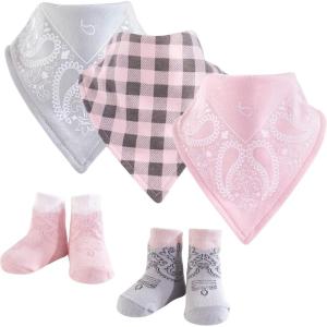 imageHudson Baby Unisex BabyCotton Bib and Sock SetCowgirl