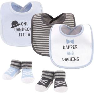 imageHudson Baby Unisex BabyCotton Bib and Sock SetDapper And Dashing