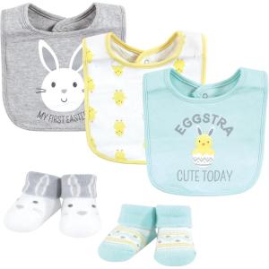 imageHudson Baby Unisex BabyCotton Bib and Sock SetEggstra Cute