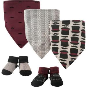 imageHudson Baby Unisex BabyCotton Bib and Sock SetGentleman