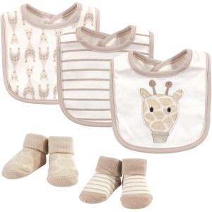 imageHudson Baby Unisex BabyCotton Bib and Sock SetGiraffe