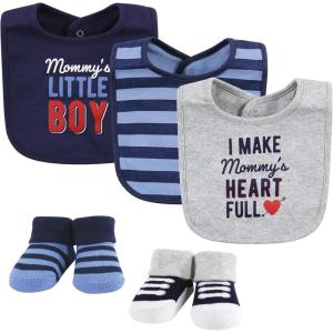 imageHudson Baby Unisex BabyCotton Bib and Sock SetMommys Little Boy