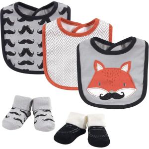 imageHudson Baby Unisex BabyCotton Bib and Sock SetMr Fox