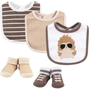 imageHudson Baby Unisex BabyCotton Bib and Sock SetMr Hedgehog