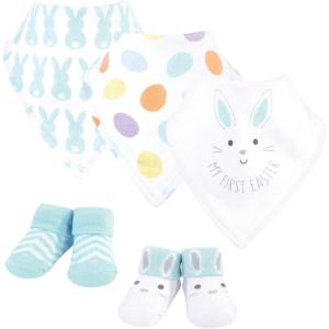 imageHudson Baby Unisex BabyCotton Bib and Sock SetNeutral 1st Easter