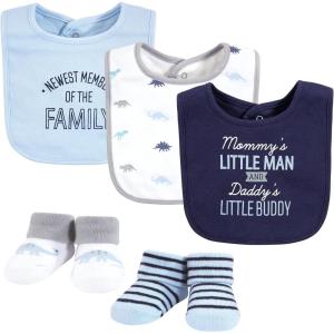 imageHudson Baby Unisex BabyCotton Bib and Sock SetNewest Family Member